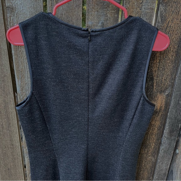 Theory Nikay Jackson Wool Blend A-Line Sleeveless Dress NWOT Dark Charcoal Sz 12 - Picture 9 of 13